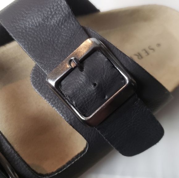 SERRA Black Double Strap/Buckle Slide On Sandals! - Picture 7 of 8